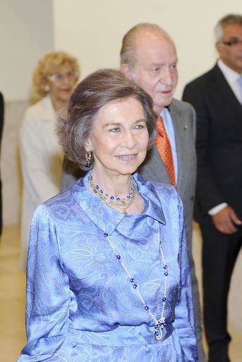 L'ancienne reine Sofia et l'ancien roi Juan Carlos d'Espagne à Madrid, le 22 mai 2017