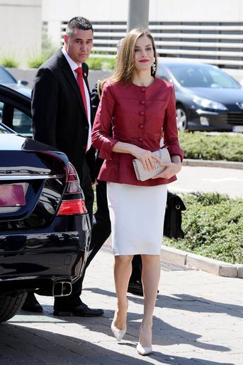 La reine Letizia d'Espagne à Madrid, le 22 mai 2017