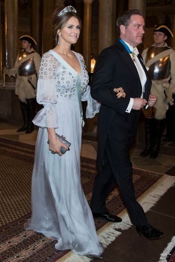 La princesse Madeleine de Suède dans une robe Temperley London le 20 février 2017