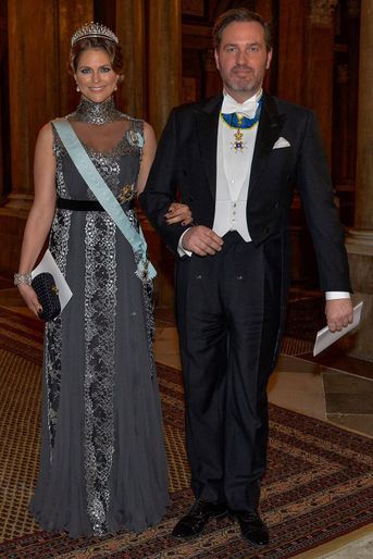 La princesse Madeleine de Suède dans une robe Alberta Ferretti le 11 décembre 2015