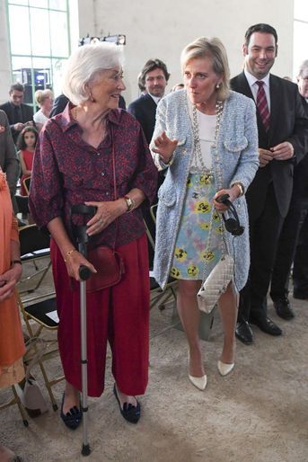 L'ex-reine des Belges Paola et la princesse Astrid de Belgique à Bruxelles, le 31 mai 2017