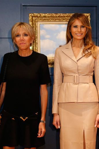 Brigitte Macron et Melania Trump au musée Magritte.