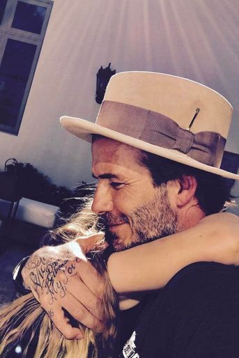 David Beckham avec sa fille Harper Seven. 