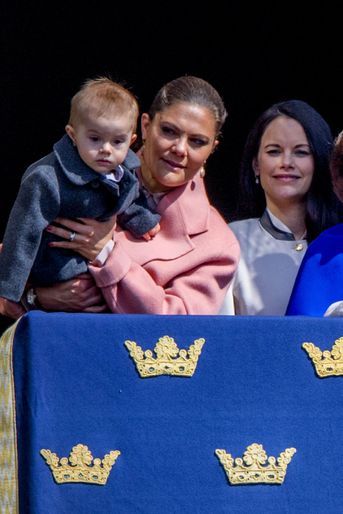 Les princesses Victoria et Sofia de Suède et le prince Oscar à Stockholm, le 30 avril 2017