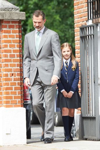 Le roi Felipe VI d'Espagne et la princesse Sofia à Madrid, le 17 mai 2017