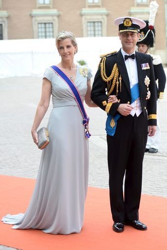 La comtesse Sophie de Wessex, avec son mari le prince Edward, à Stockholm le 13 juin 2015