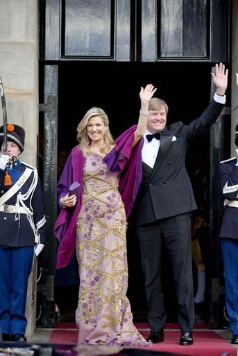 La reine Maxima et le roi Willem-Alexander des Pays-Bas à Amsterdam, le 28 avril 2017