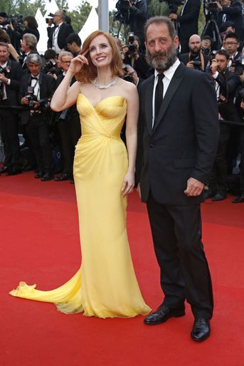 Jessica Chastain et Vincent Lindon au Festival de Cannes en 2016.