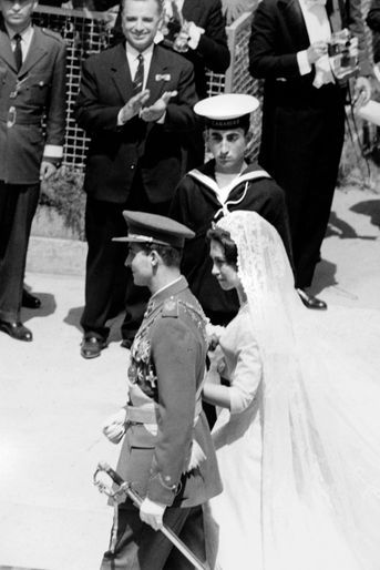 Au mariage de la princesse Sophie de Grèce et de Don Juan Carlos d'Espagne à Athènes, le 14 mai 1962