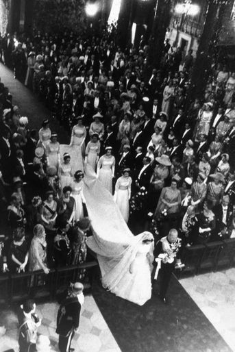 Au mariage de la princesse Sophie de Grèce (future reine Sofia) et de Don Juan Carlos d&#039;Espagne à Athènes, le 14 mai 1962