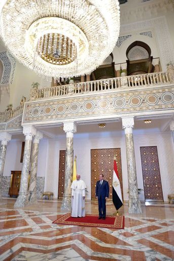 Le pape François et le président égyptien Abdel Fattah al-Sissi au Caire, le 28 avril 2017.