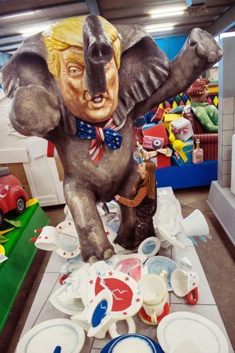Une caricature de Donald Trump au carnaval de Mayence, en Allemagne.