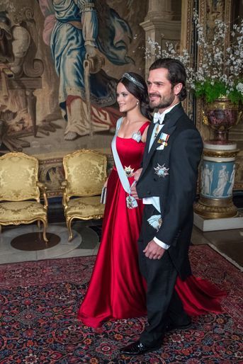 La princesse Sofia et le prince Carl Philip de Suède au Palais royal à Stockholm, le 23 mars 2017