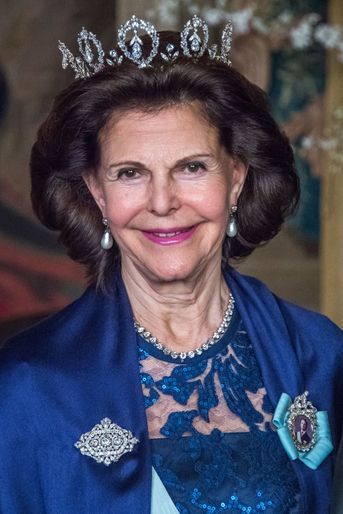 La reine Silvia de Suède au Palais royal à Stockholm, le 23 mars 2017