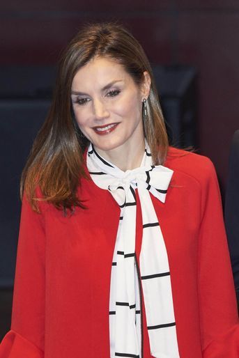 La reine Letizia d'Espagne à Madrid, le 14 mars 2017