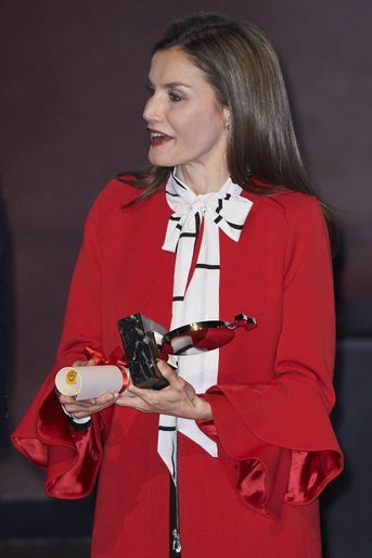La reine Letizia d'Espagne à Madrid, le 14 mars 2017