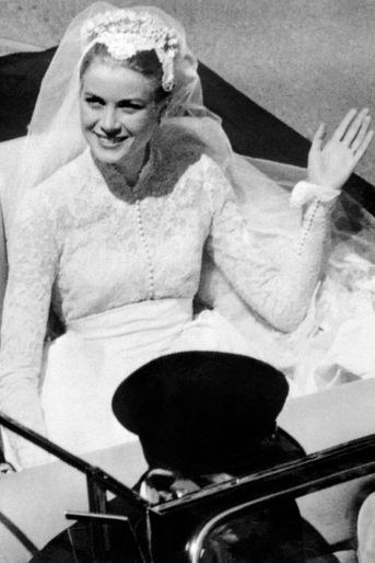 La princesse Grace de Monaco, le jour de son mariage le 19 avril 1956