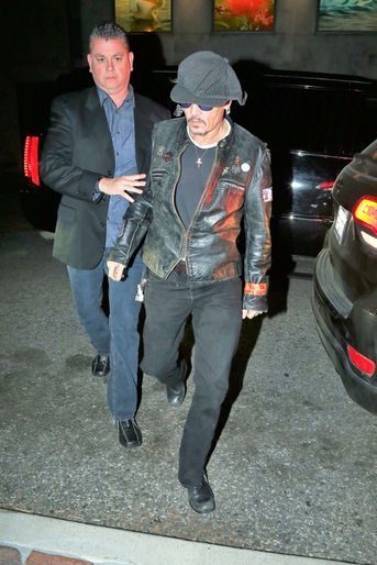 Johnny Depp très amaigri à Los Angeles, le 28 mars 2017.