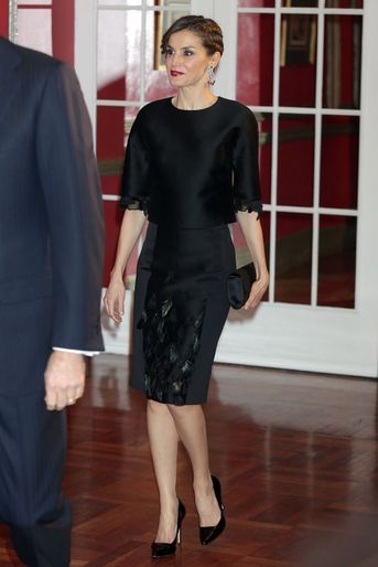 La reine Letizia d'Espagne aux 30 ans du journal Expansion à Madrid, le 7 février 2017