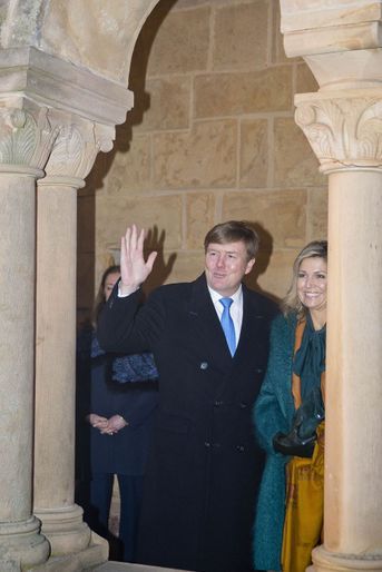 La reine Maxima et le roi Willem-Alexander des Pays-Bas au château de la Wartbourg en Allemagne, le 7 février 2017