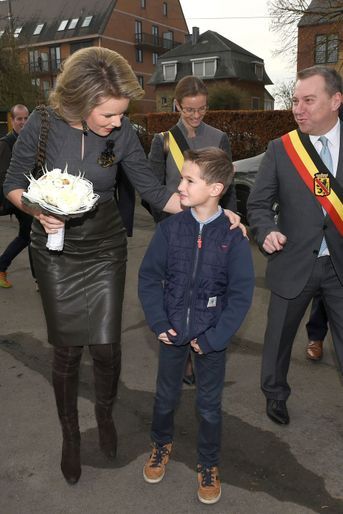 La reine des Belges Mathilde à son arrivée à Namur, le 8 décembre 2016