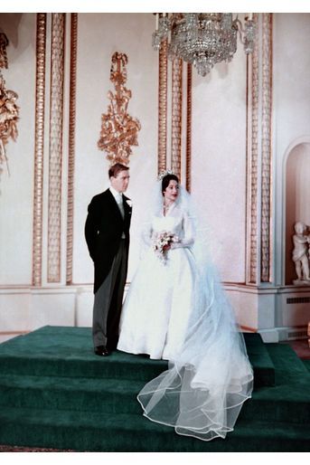 La princesse Margaret et Lord Snowdon, le jour de leur mariage, le 6 mai 1960