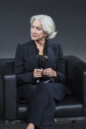 Helen Mirren lors de la conférence de presse Pirelli.