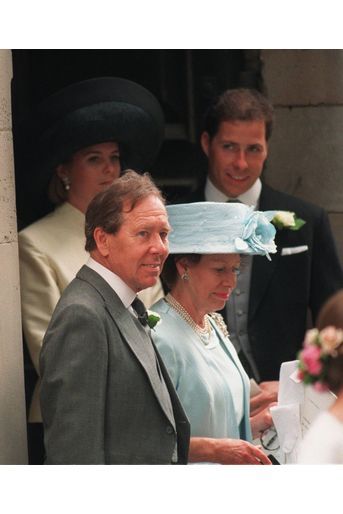 Lord Snowdon et la princesse Margaret lors du mariage de leur fille Sarah Armstrong-Jones et Daniel Chatto le 14 juillet 1994 