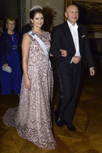 La princesse Madeleine de Suède au banquet des prix Nobel à Stockholm, le 10 décembre 2014