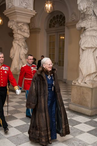 La reine Margrethe II de Danemark au château de Christiansborg à Copenhague, le 3 janvier 2017