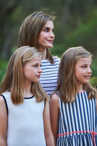 La princesse Leonor d'Espagne avec la reine Letizia et la princesse Sofia à Palma de Majorque, le 4 août 2016