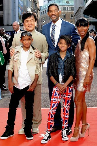 Jackie Chan, Will Smith, Jada Pinkett, Willow et Jaden en 2010