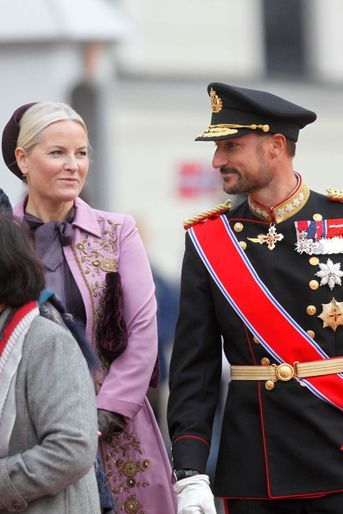 La princesse Mette-Marit avec le prince Haakon de Norvège à Oslo, le 10 octobre 2016