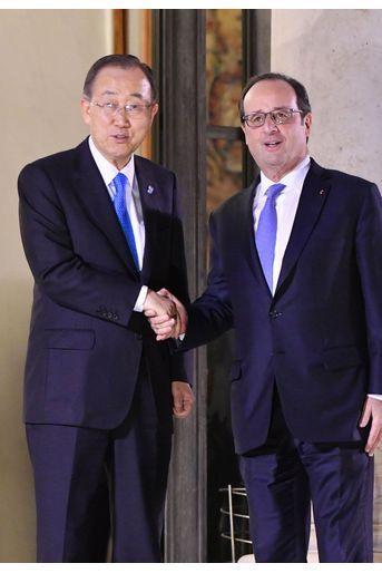 Ban Ki-moon et François Hollande jeudi à l'Elysée