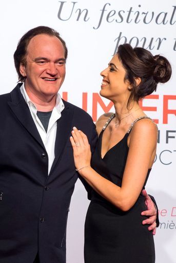 Daniela Pick et Quentin Tarantino lors de l'ouverture du 8e Festival Lumière de Lyon.