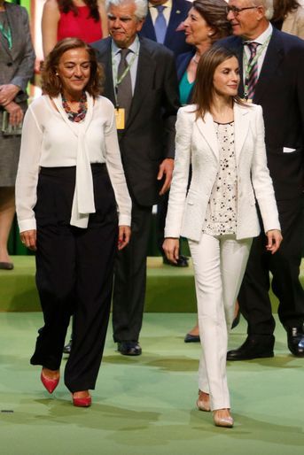 La reine Letizia d&#039;Espagne à la réunion annuelle de l&#039;AECC à Barcelone, le 22 septembre 2016