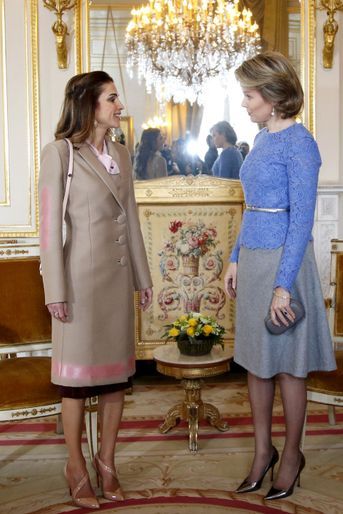 La reine Rania de Jordanie à Bruxelles, le 12 janvier 2016