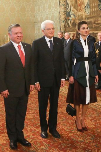 La reine Rania de Jordanie à Rome, le 10 décembre 2015