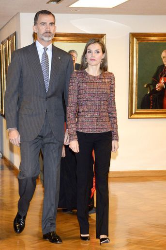 La reine Letizia et le roi Felipe VI d'Espagne à Madrid, le 22 novembre 2016
