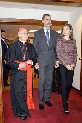 La reine Letizia et le roi Felipe VI d'Espagne à Madrid, le 22 novembre 2016