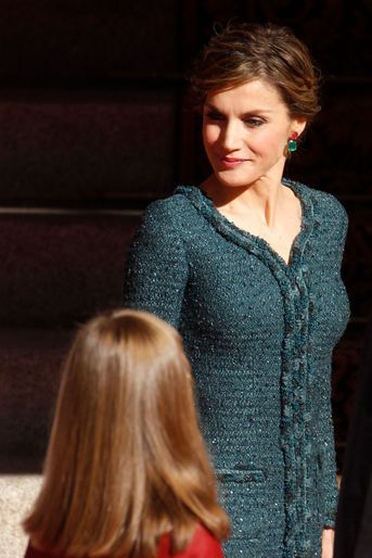 La reine Letizia et la princesse Leonor d&#039;Espagne à Madrid, le 17 novembre 2016