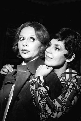 Christiane Minazzoli en repetion avec Micheline Luccioni au Theatre de l'Oeuvre, pour "Lady Pain d'epice" en 1974