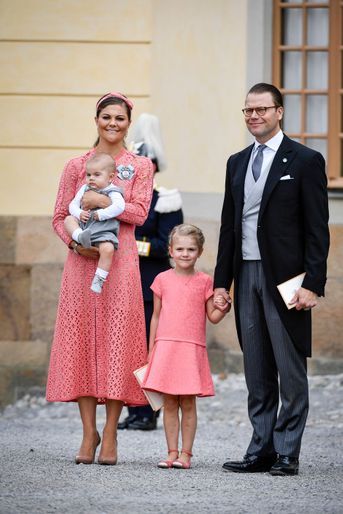La princesse Victoria de Suède et le prince Daniel avec leurs enfants à Stockholm, le 9 septembre 2016