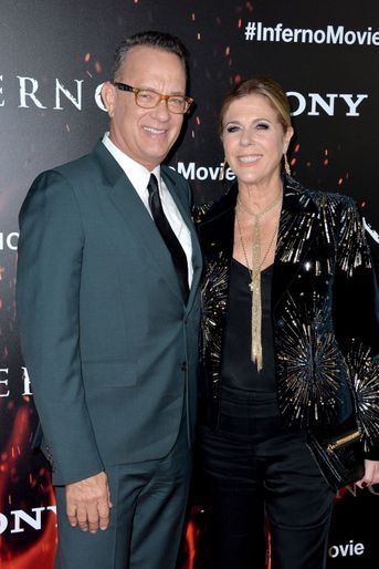 Tom Hanks et sa femme Rita Wilson à l'avant-première de "Inferno" à Los Angeles