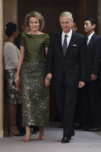 La reine Mathilde et le roi Philippe de Belgique à Tokyo, le 13 octobre 2016