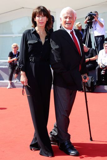 Jean-Paul Belmondo et Sophie Marceau à la Mostra de Venise, le 8 septembre.