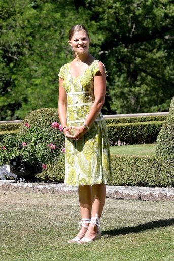 La princesse Victoria de Suède le jour de ses 28 ans, le 14 juillet 2005