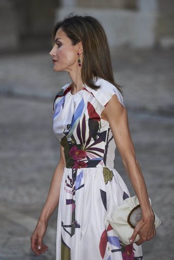 La reine Letizia d'Espagne à Palma de Majorque, le 7 août 2016