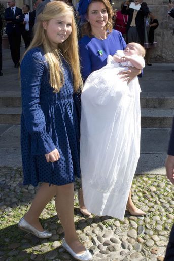 La princesse Catharina-Amalia des Pays-Bas avec la princesse Annemarie de Bourbon de Parme et son bébé, à Parme le 25 septembre 2016