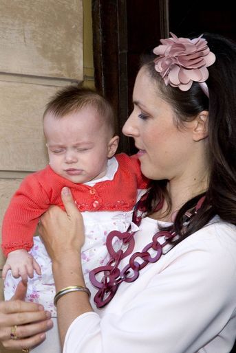 La princesse Viktoria de Bourbon de Parme et sa deuxième fille la princesse Gloria Irene, à Parme le 25 septembre 2016